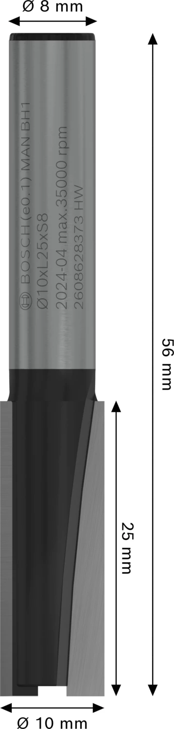 Bosch 2608628373 Vingerfrees Met Verlenging - 2 Snijvlakken - Hardmetaal - 10x25,4mm thumbnail 4