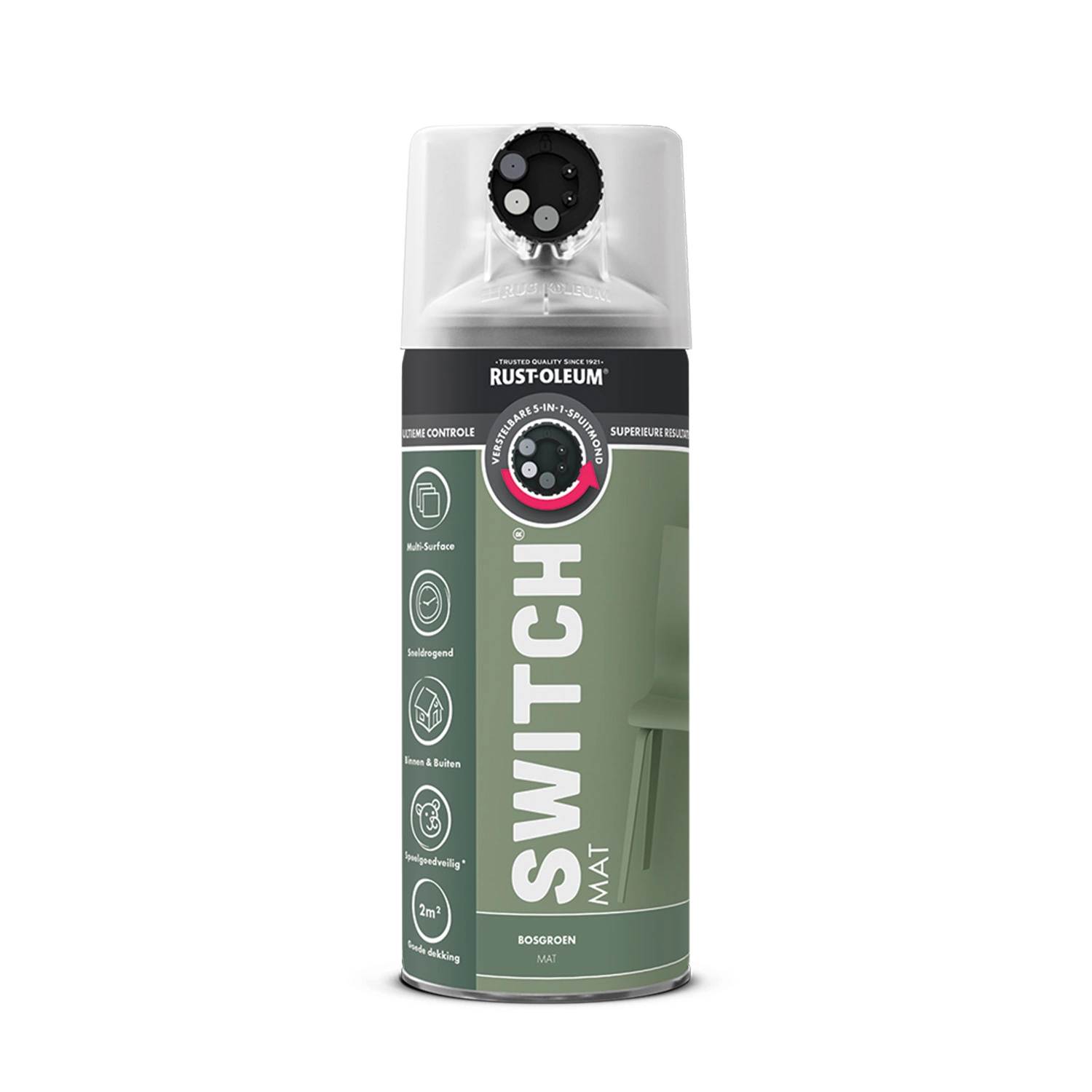 Rust-Oleum Switch Spuitlak - Mat Bosgroen - 400ml