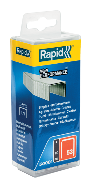 Rapid Dundraadnieten - 53/10mm - Gegalvaniseerd - 5000st In Kunststof Box - Detailed view of the product