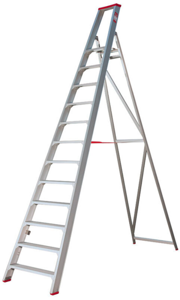 Little Jumbo 4741000112 SuperPRO Trap - Enkel - Aluminium - 12 Treden - Max. Werkhoogte 4.95 M.