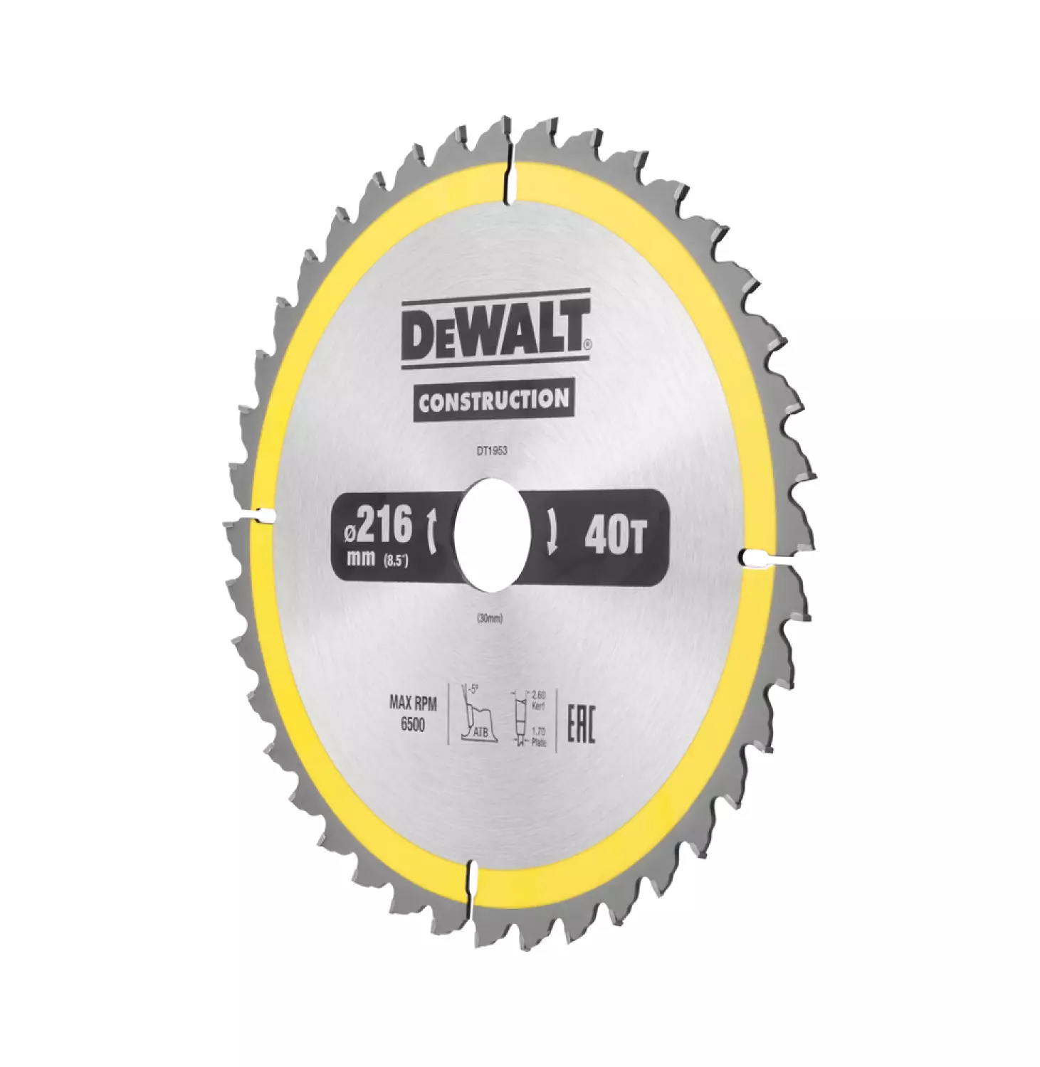 DeWALT DT1953 Construction Cirkelzaagblad - 216 X 30 X 40T - Hout (Met Nagels) thumbnail 2