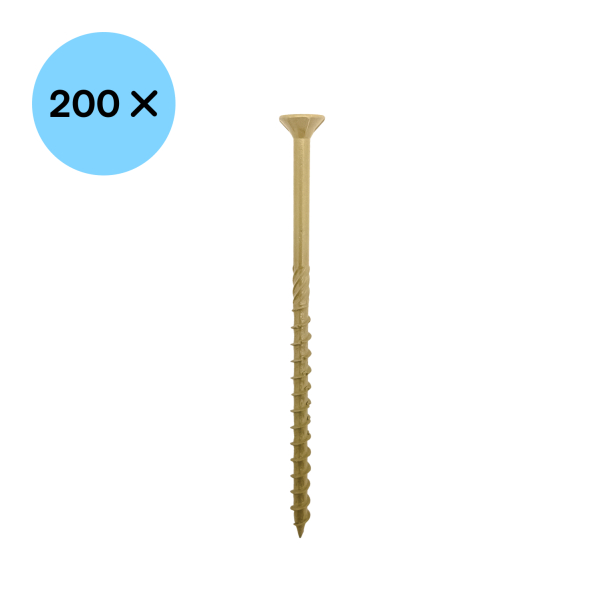 Woodies 61851401 Ultimate Spaanplaatschroef Gehard Staal - TX25 - 5.0 X 50mm - Verzonken Kop - Deeldraad - Gecoat (200st) - Detailed view of the product