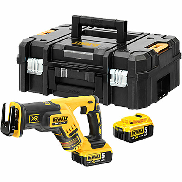 DeWALT DCS367P2 18V Li-Ion Accu Reciprozaag Set (2x 5.0Ah Accu) In TSTAK - Koolborstelloos EAN: 5035048659892