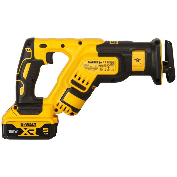 DeWALT DCS367P2 18V Li-ion XR Accu Reciprozaag Set (2x 5.0Ah) In TSTAK - Koolborstelloos - Detailed view of the product