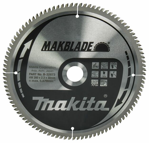 Makita B-32873 Makblade Afkortzaagblad - 260x30x2,3 - 100T - Hout