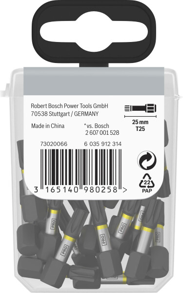 Bosch 2607002806 Impact 25-delige Bitset - 25mm - T25 - Detailed view of the product