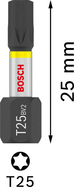 Bosch 2607002806 Impact 25-delige Bitset - 25mm - T25 - Detailed view of the product