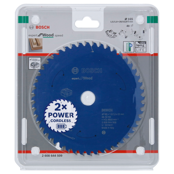 Bosch 2608644509 Cirkelzaagblad Accu Expert - 165 X 20 X 48T - Hout - Carbide - Detailed view of the product