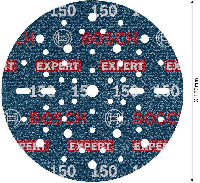Bosch 2608902443 EXPERT Schuurschijf O780 Met Film Onderlaag - 150mm - K150 (6 Stuks) - Detailed view of the product