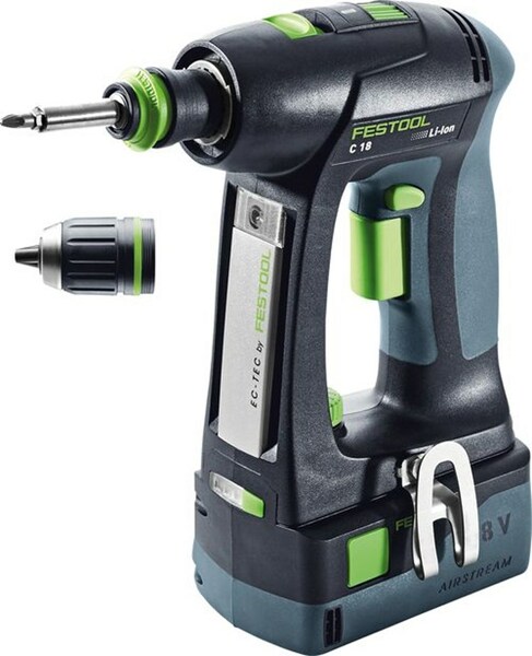 Festool C 18 HPC4,0 I-Plus 18V Li-Ion Accu Schroefboormachine Set (2x 4,0Ah) In Systainer - 45Nm - 40mm - Koolborstelloos EAN: 4014549359983