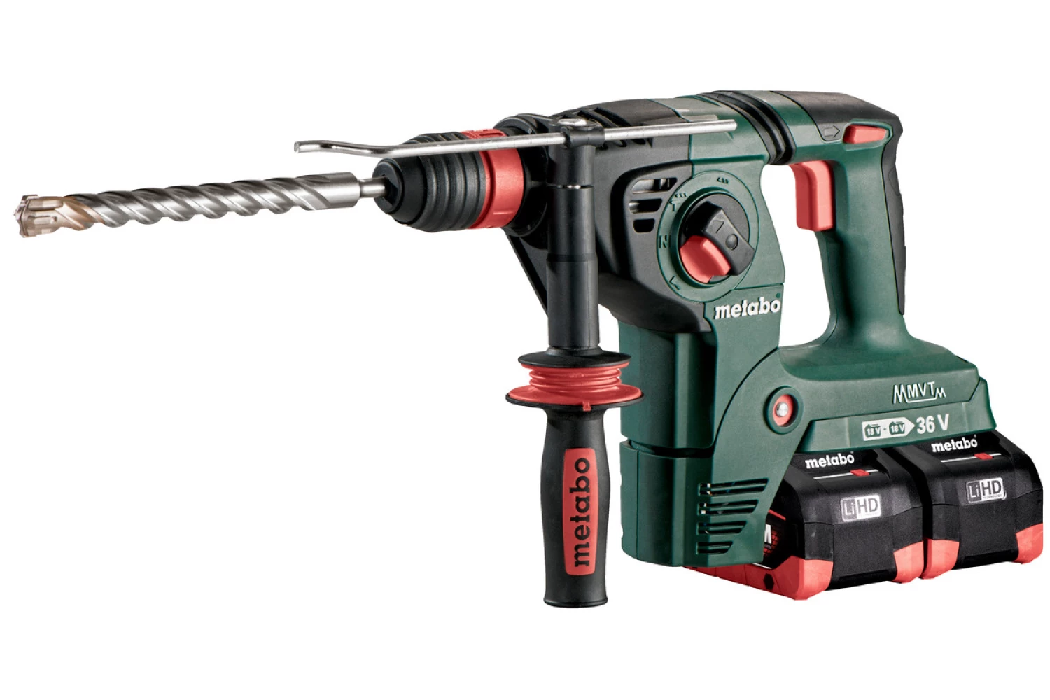 Metabo KHA 36-18 LTX 32 36V (2x 18V) LiHD Accu SDS-plus combihamer set (4x 8.0Ah accu) in MetaBox - 31J