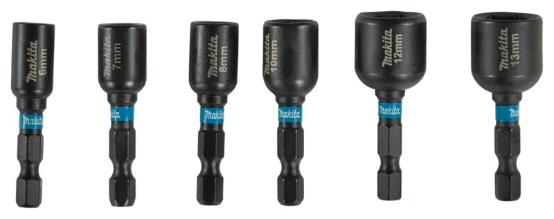 Makita E-15768 6-delige Krachtdoppenset - Zeskant 1/4"Vorm E - Detailed view of the product