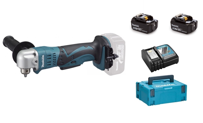 Makita DDA350RTJ 18V Li-Ion Accu Haakse Boor-/schroefmachine Set (2x 5.0Ah Accu) In Mbox EAN: 88381816724