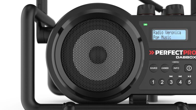 PerfectPro DBX3 DABBOX Bouwradio - FM RDS / DAB+ - AUX-in - Bluetooth - Werkt Op Netstroom En Batterij - Detailed view of the product