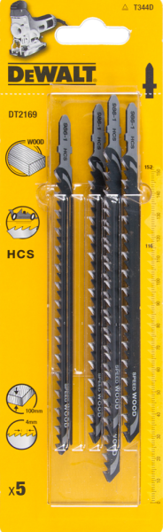 DeWALT DT2169 HCS Decoupeerzaagblad Speed - 4mm Tandafstand - Hout (5st) - Detailed view of the product