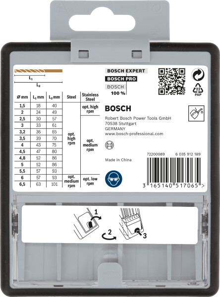 Bosch 2607019926 13-delige HSS-Co Metaalborenset Robust Line - 1,5-6,5mm - Detailed view of the product