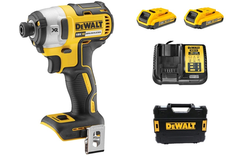 DeWALT DCF887D2 18V Li-Ion Accu Slagschroevendraaier Set (2x 2.0Ah Accu) In TSTAK - Koolborstelloos EAN: 5035048616093