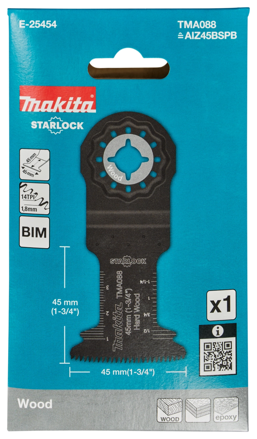 Makita E-25454 TMA088 Invalzaagblad 45x45mm - Hardhout (1st) thumbnail 3