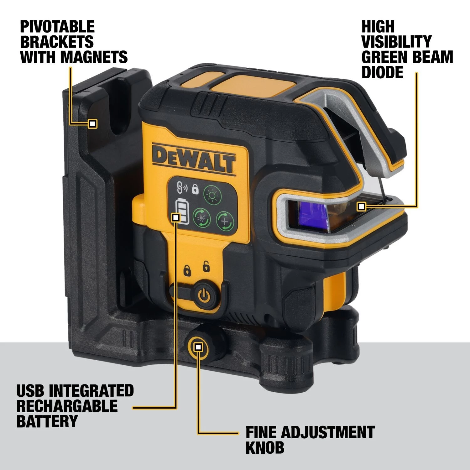 DeWALT DCLE14251GB-XJ Kruislijnlaser In Koffer - 5 Lijnen - Groen -20m - IP65 thumbnail 2