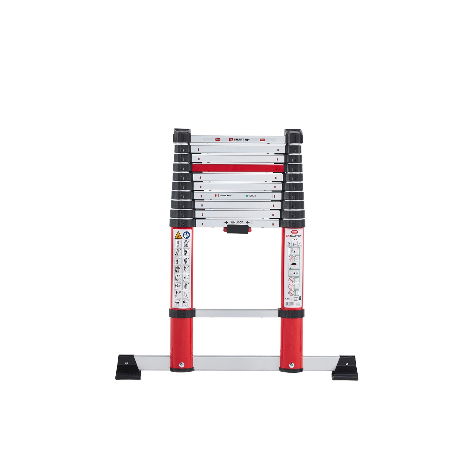 Altrex TL Smart Up Go Telescoopladder - Aluminium - 1 X 11 Sporten - Max. Werkhoogte 4,2m - Met Stabiliteitsbalk thumbnail 2