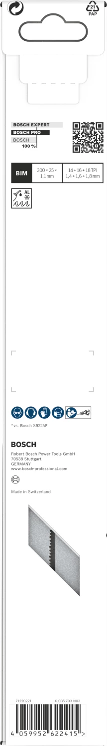 Bosch PRO S1237BEF Medium-Thick Precise Reciprozaagblad - 300mm - Metaal (5st) thumbnail 3