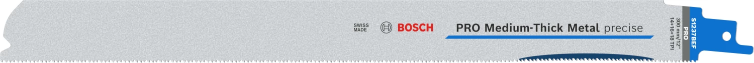 Bosch PRO S1237BEF Medium-Thick Precise Reciprozaagblad - 300mm - Metaal (5st)