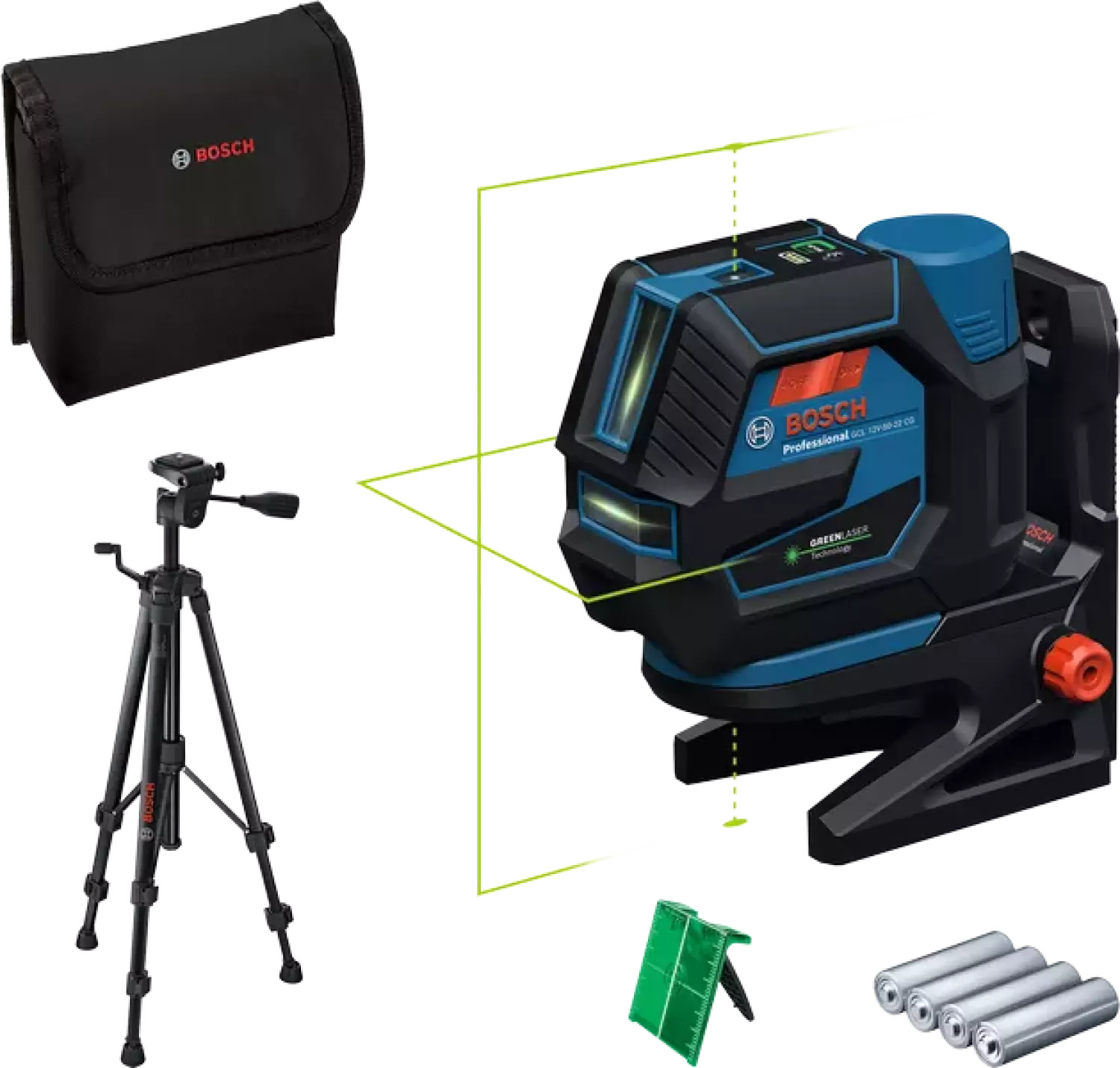 Bosch GCL 12V-50-22 CG 12V Accu Kruislijnlaser In Tas + Statief (inclusief Batterijen)