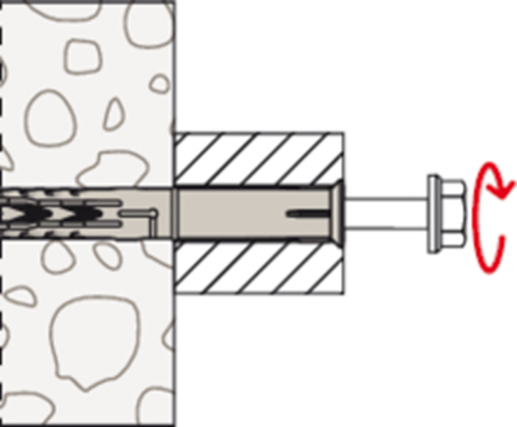 Fischer 46336 Constructie-/kozijnplug SXR - 10 X 200 FUS - TX40/SW13 - Zeskant Schroef - Verzinkt Staal (50st) - Detailed view of the product