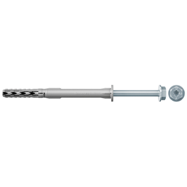 Fischer 46336 Constructie-/kozijnplug SXR - 10 X 200 FUS - TX40/SW13 - Zeskant Schroef - Verzinkt Staal (50st)