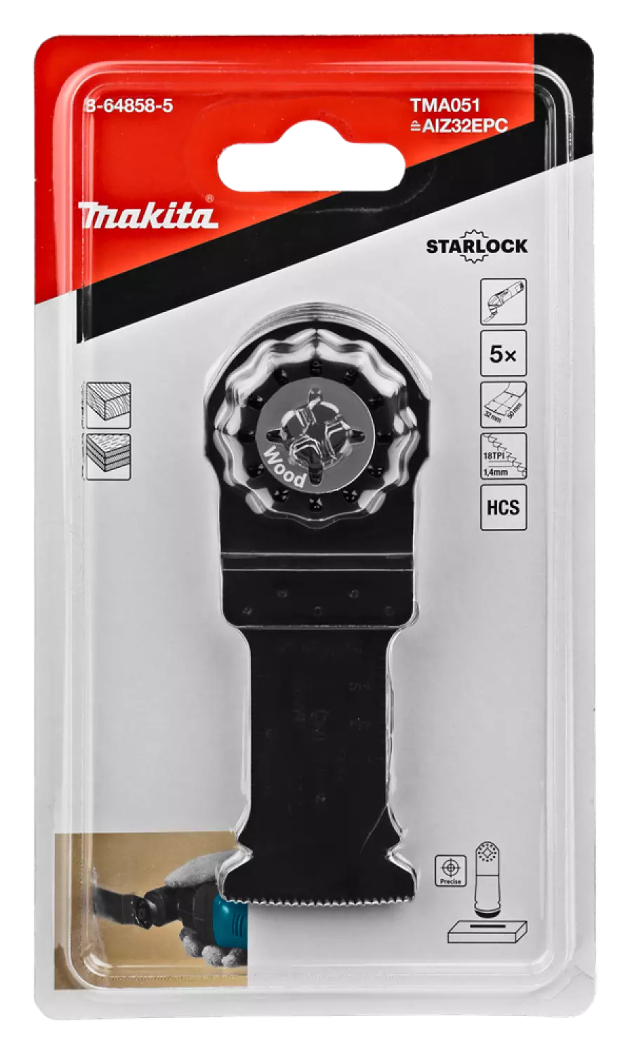 Makita B-64858-5 / TMA051 Invalzaagblad - 32x50mm (5st.) thumbnail 3