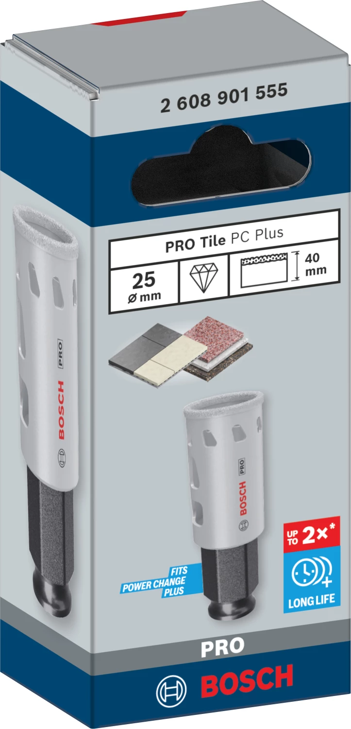 Bosch 2608901555 PRO Tile PC Plus Diamantgatzaag Voor Tegels - 25mm thumbnail 2