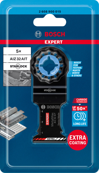 Bosch 2608900015 EXPERT Starlock CoatedCarbide Invalzaagblad AIZ 32 AIT Carbide, Metal 32 X 40mm 5 - Detailed view of the product