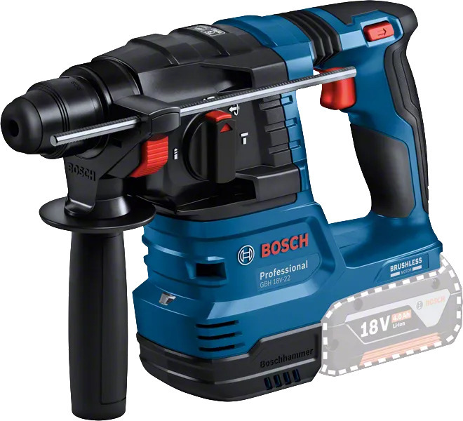 Bosch GBH 18V-22 18V Accu Boorhamer Set In L-Boxx (2x 4.0Ah) - Met Afzuigunit - Detailed view of the product