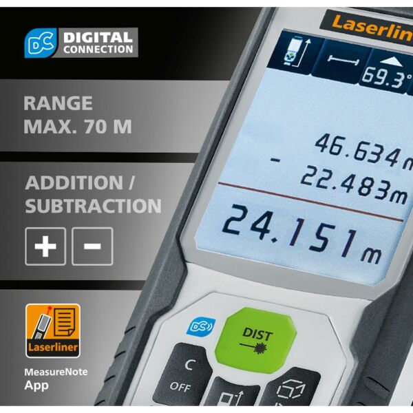 Laserliner LaserRange-Master Gi7 Pro Laserafstandsmeter - Groen - 70m - Detailed view of the product