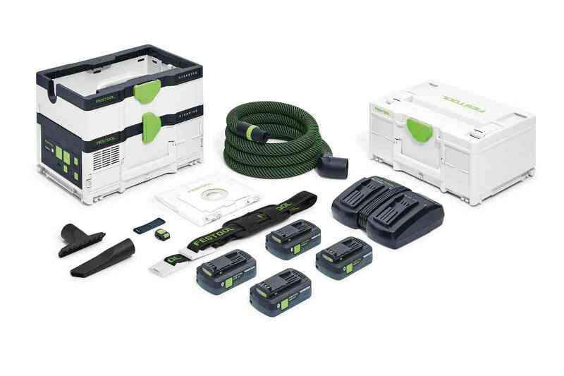 Festool CTLC SYS HPC 4,0 I-Plus 36V (2x18V) Li-Ion Accu Stofzuiger Set (4x 4.0Ah) -2400L/min - L-klasse