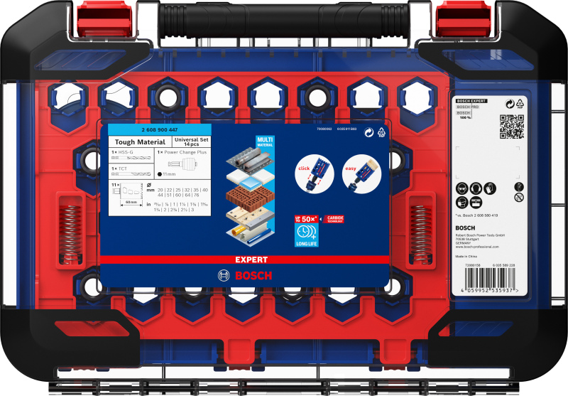Bosch 2608900447 14-delige Expert Gatzagenset - 20/22/25/32/35/40/44/51/60/64/76x60mm - Detailed view of the product