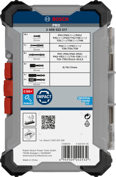 Bosch 2608522517 36-delige PRO Impact Schroefbitset - Detailed view of the product