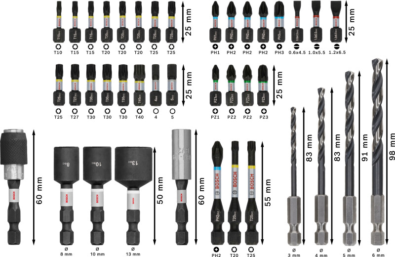 Bosch 2608521U86 40-delige PRO Impact Schroefbits En Metaalboren - Gemengde Set - Detailed view of the product
