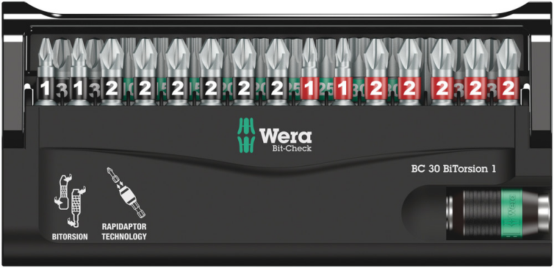 Wera 5057430001 30-delige Bit-Check BiTorsion Bitset In Cassette - Detailed view of the product