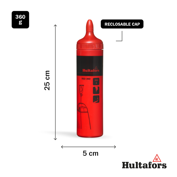 Hultafors RED 360 Slaglijnkrijt - Rood - 360g - Detailed view of the product