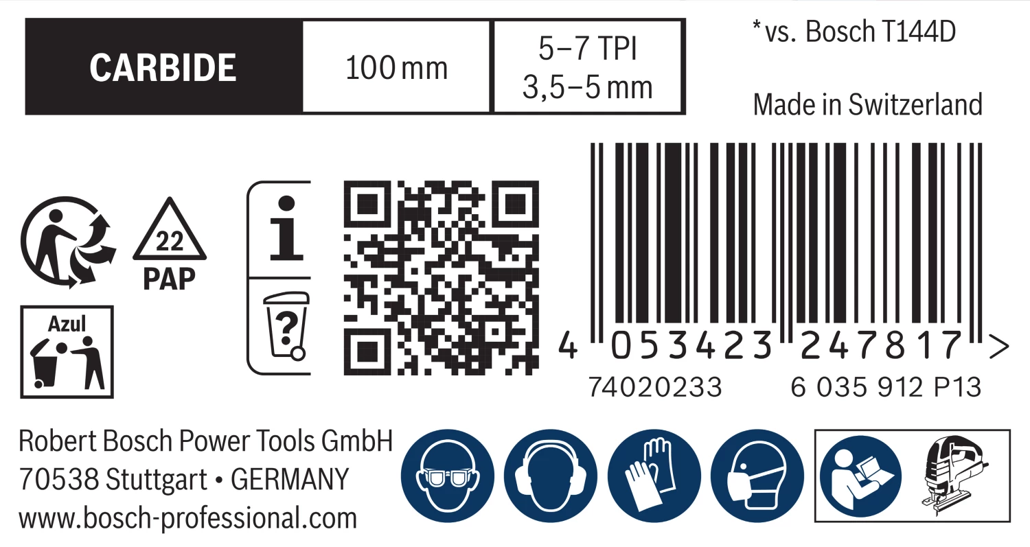 Bosch EXPERT T144DHM Hardwood Fast Decoupeerzaagblad - 100mm - Hout (10st) thumbnail 3