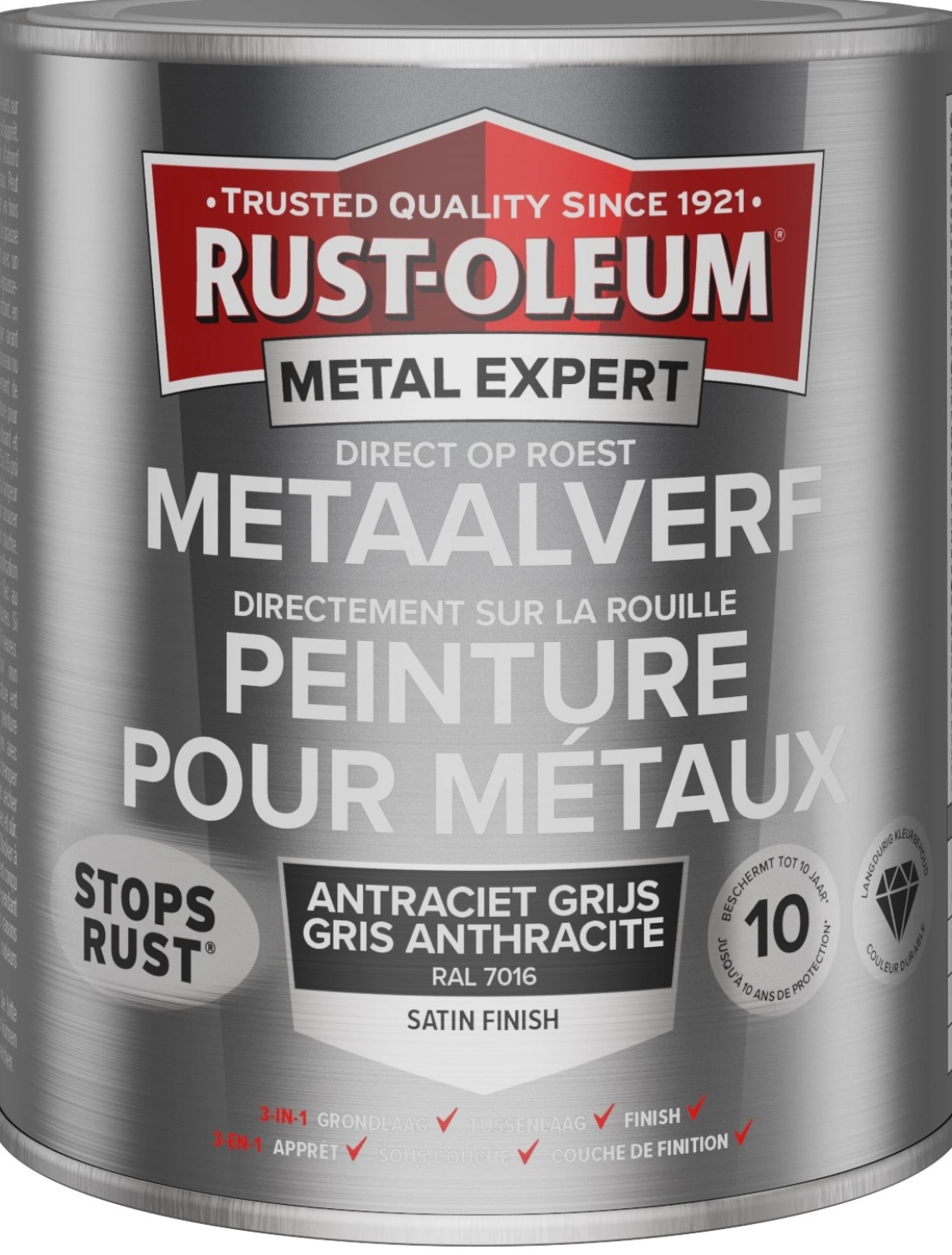 Rust-Oleum MetalExpert Zijdeglans - RAL 7016 Antracietgrijs - 0,75L