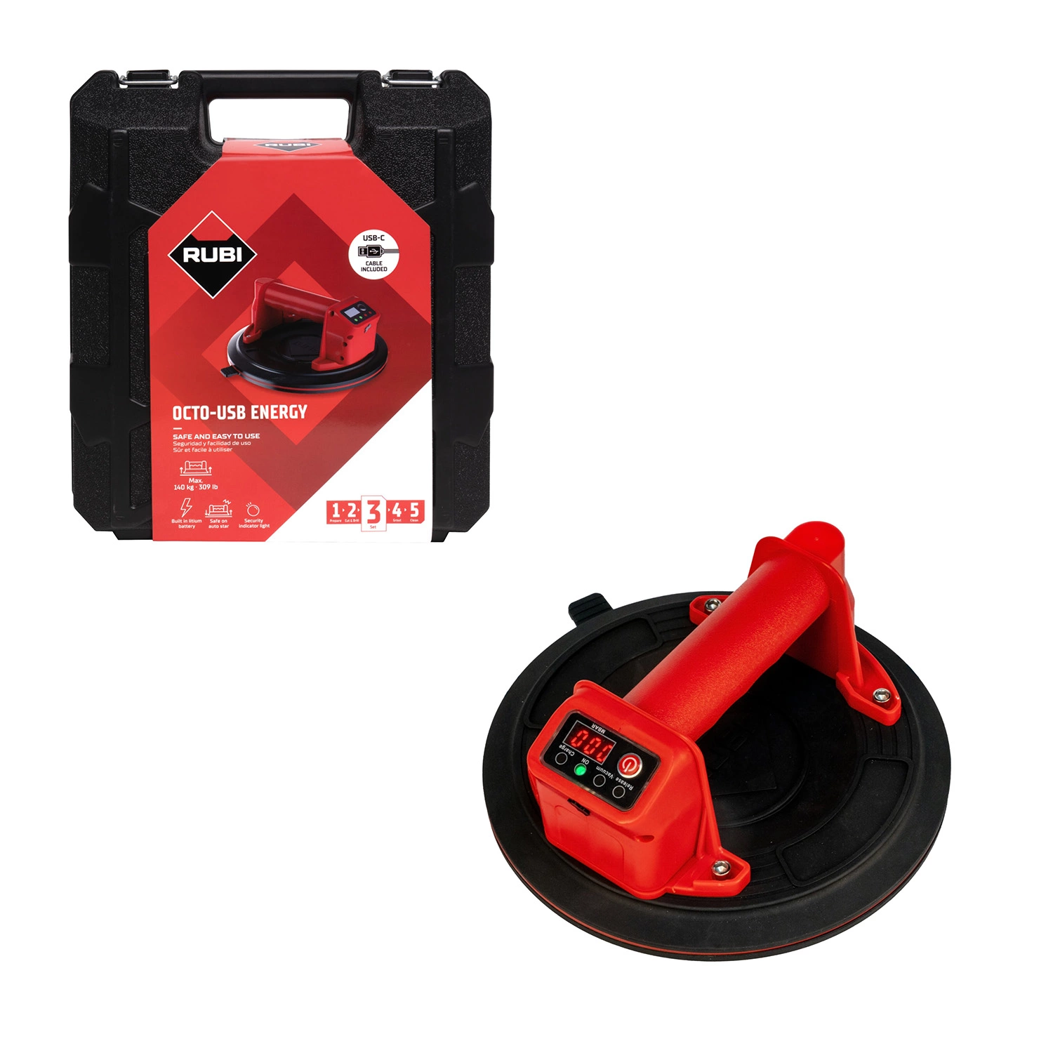 Rubi Octo-USB Energy Tegeldrager - 3.7V - 140kg