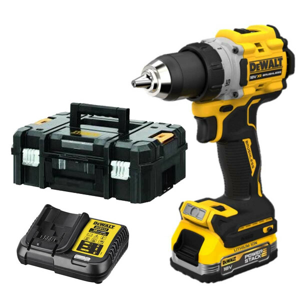 DeWALT DCD805E1T-QW 18V Li-ion XR Accu Klopboormachine G3 Set (1x POWERSTACK Accu) In TSTAK Koffer - Koolborstelloos EAN: 5035048788240