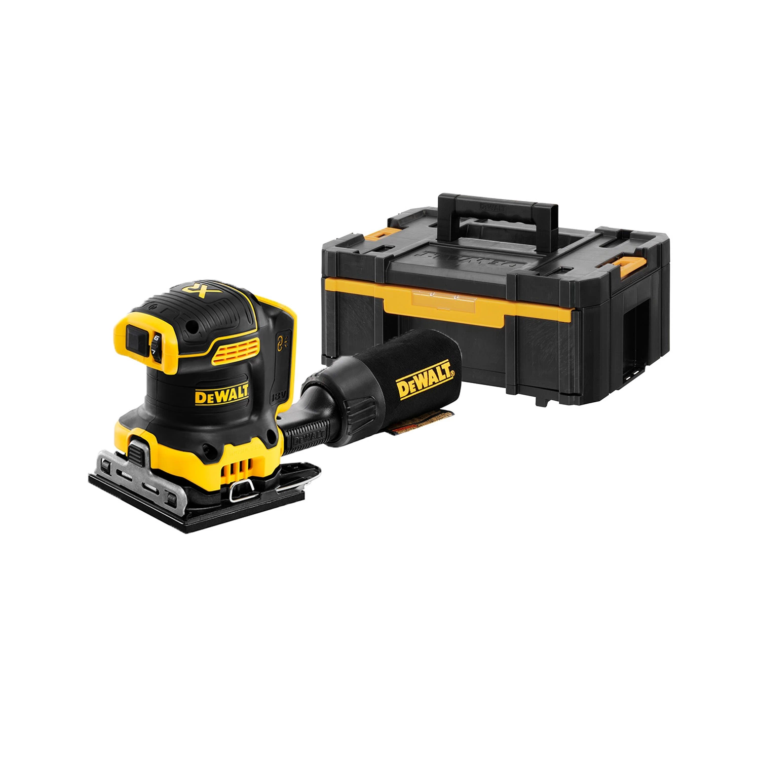 DeWALT DCW200N 18V Li-ion XR Accu Vlakschuurmachine Body - 140 X 115mm - Koolborstelloos afbeelding