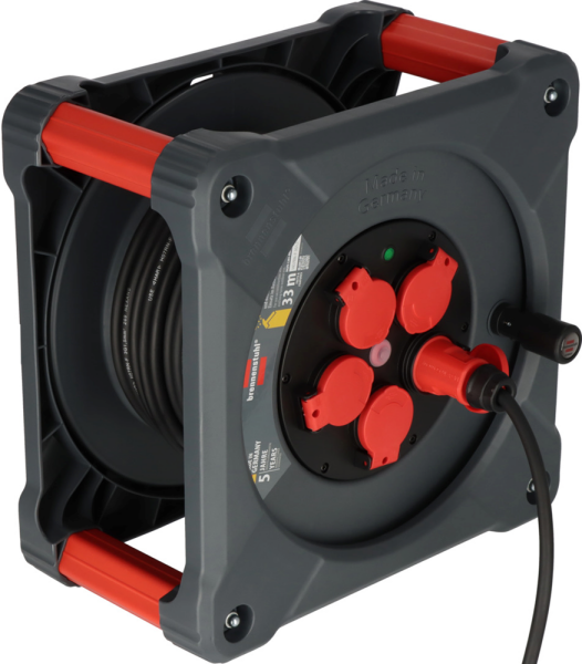 Brennenstuhl Professional KA 3100 Bouwplaats Cube 5-voudig Kabelhaspel H07RN-F 3G1.5 - IP44 - 33m - Zwart - Detailed view of the product