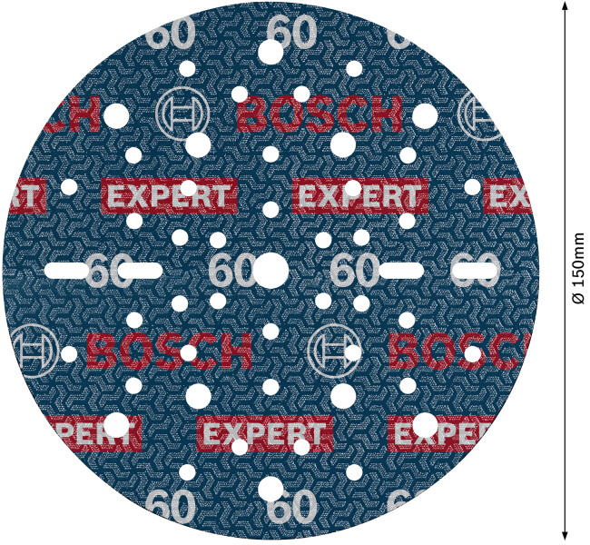 Bosch 2608902430 EXPERT Schuurschijf O780 Met Film Onderlaag - 150mm - K60 (6 Stuks) - Detailed view of the product