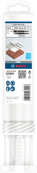 Bosch 2607017516 PRO 4-delige SDS Plus-4C Beitelset - Detailed view of the product