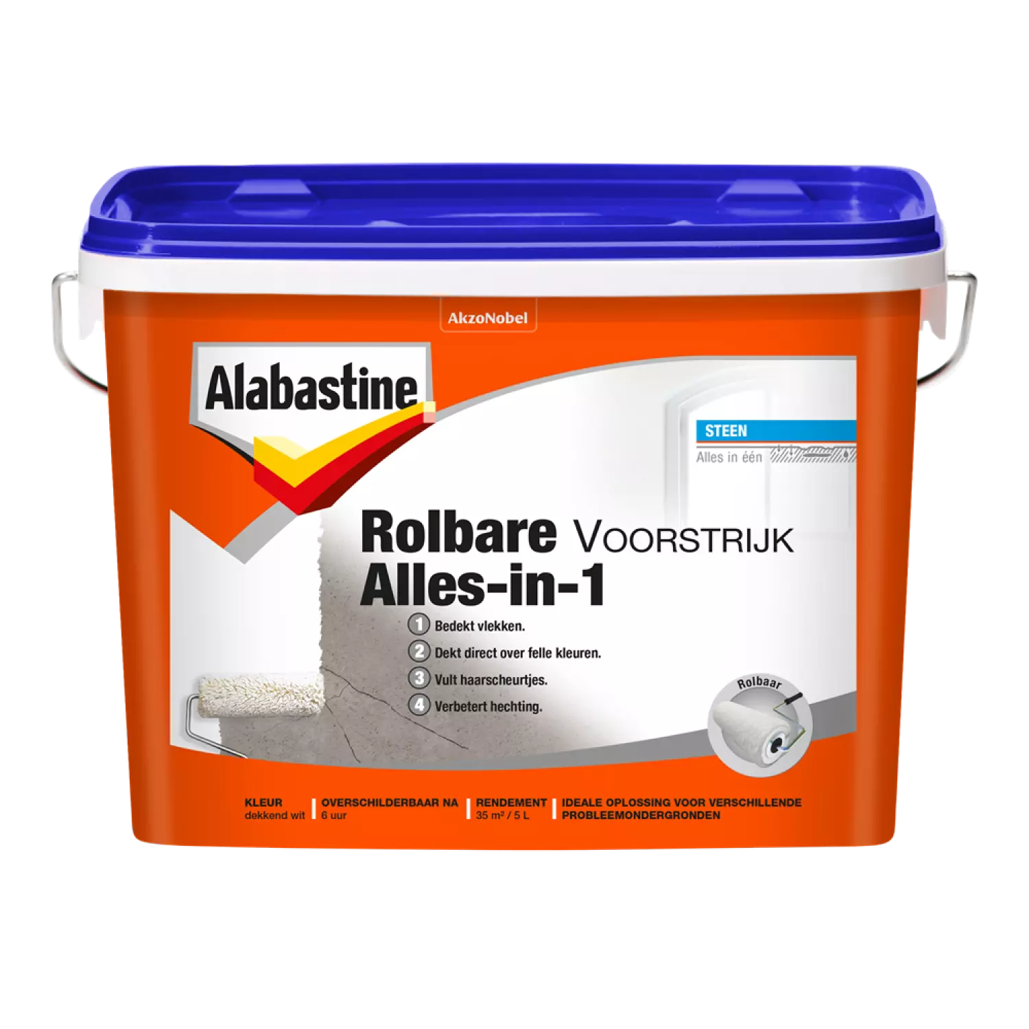 Alabastine Rolbare Voorstrijk Alles In 1 - Wit - 5L