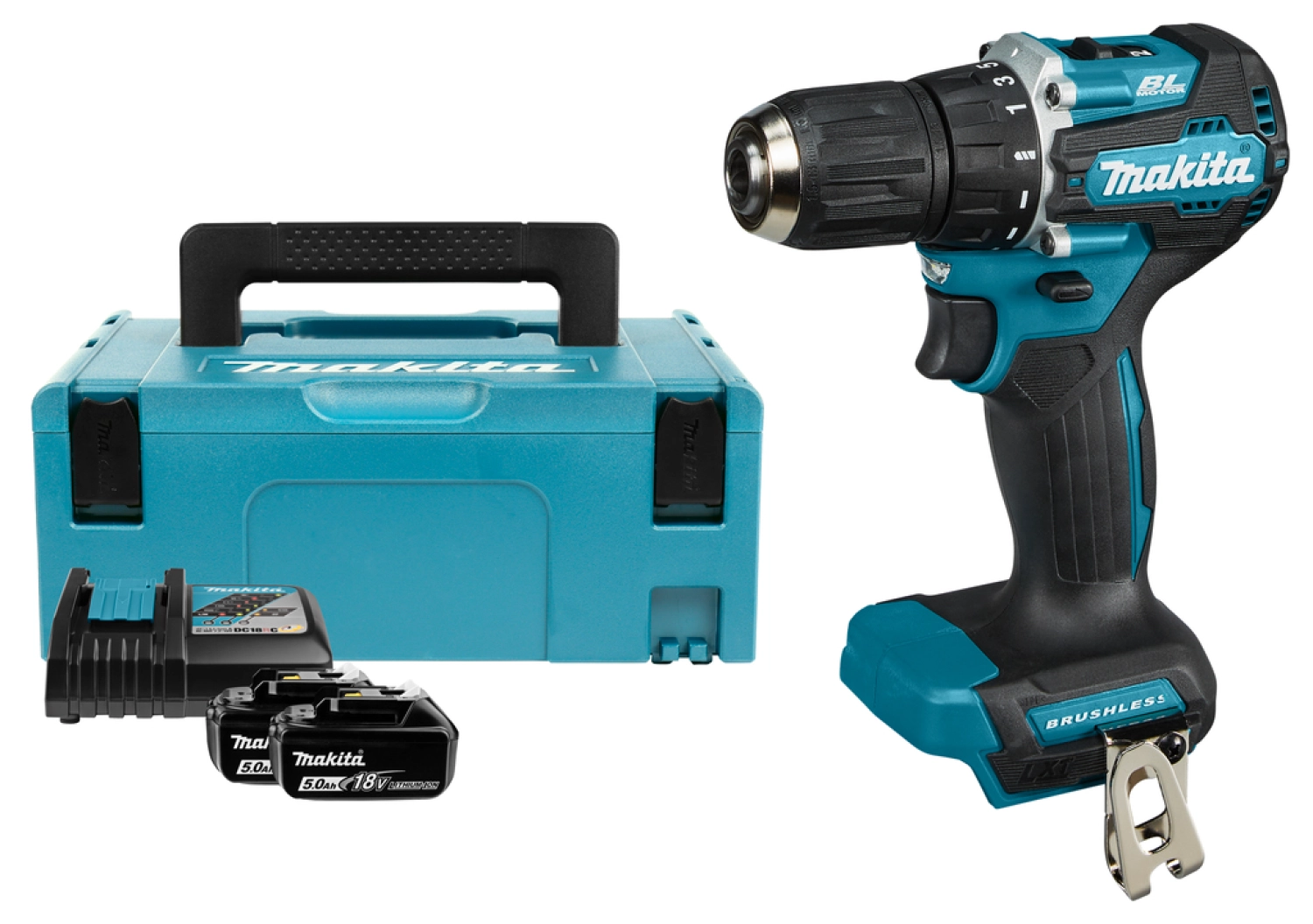 Makita DDF487RTJ 18V Li-Ion Accu Boor-/schroefmachine Set (2x 5,0Ah) In Mbox - 13mm